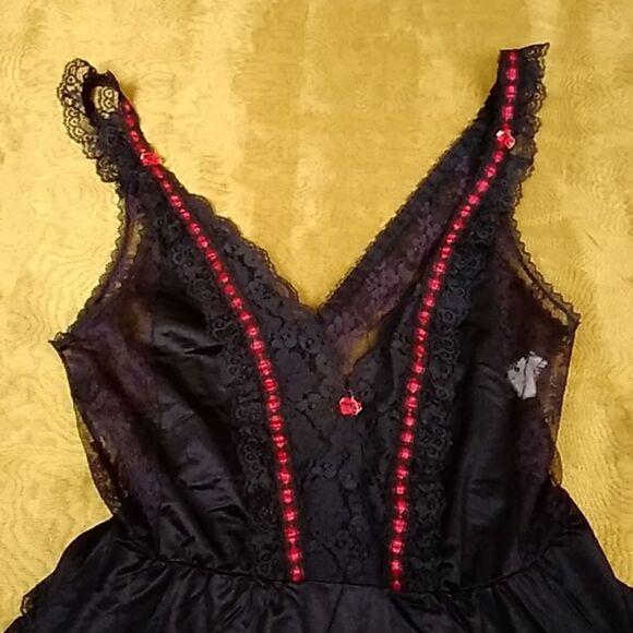 TOSCA LINGERIE INTIMATE LACE VINTAGE ROMPER BLACK SIZE M - Picture 3 of 12